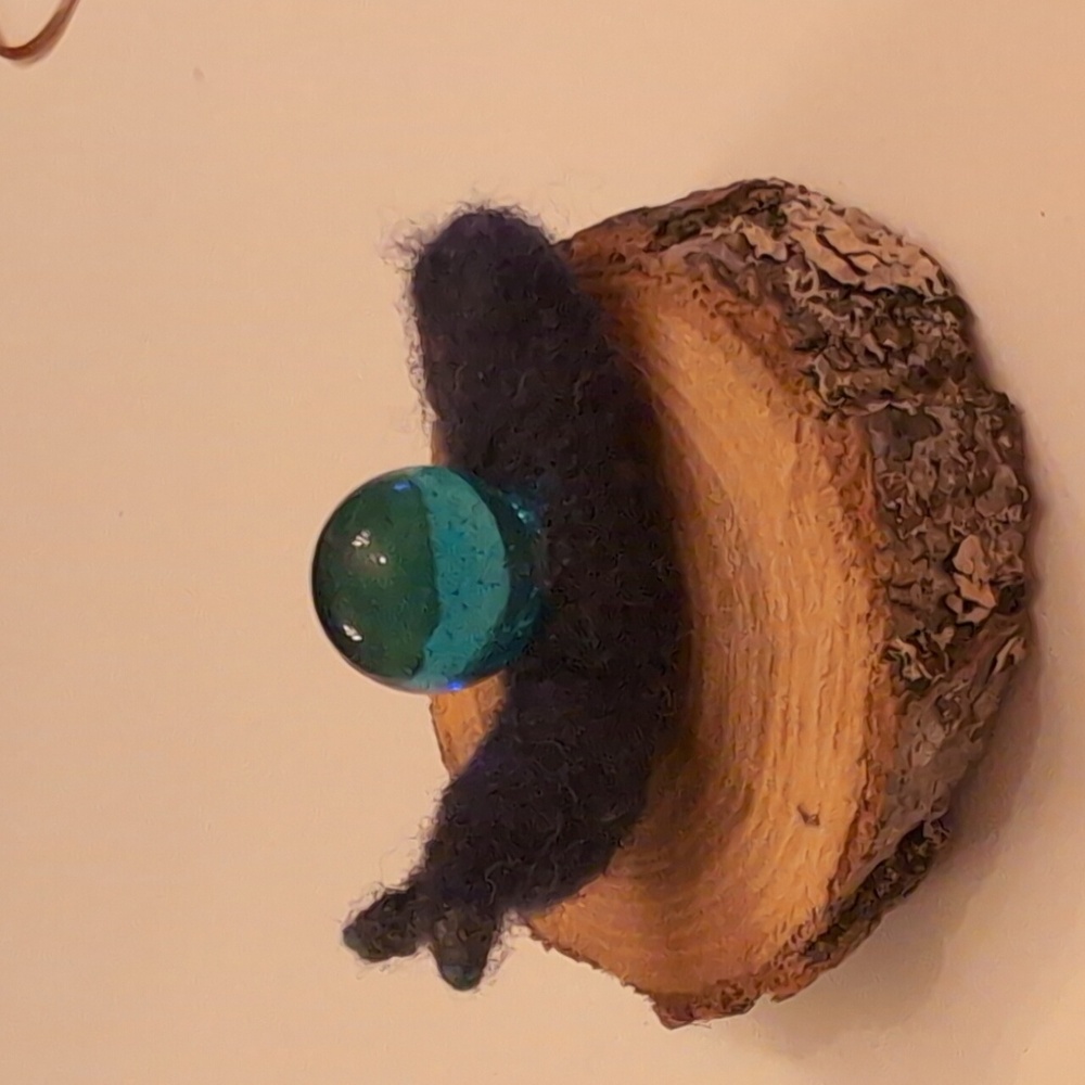 Felt Snail With Marble Shell